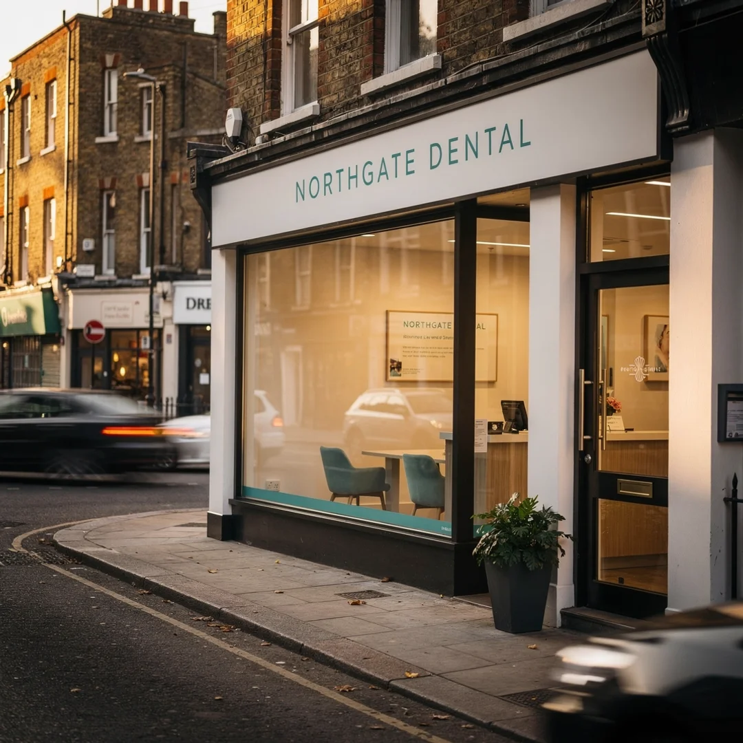 The Northgate Dental Clinic shopfront on a London high street